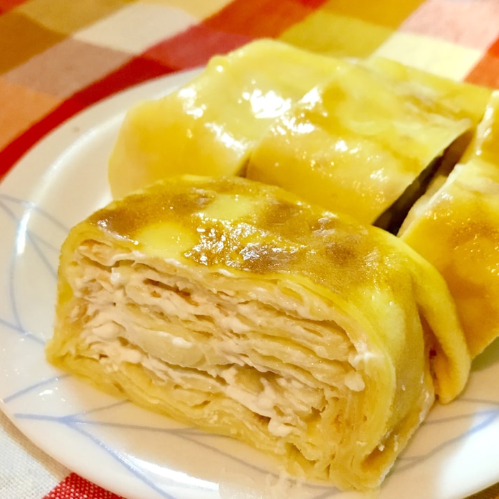 簡単おやつ 混ぜて焼くだけミルクレープ蜂蜜仕上げ レシピ 作り方 By Maru Maru 楽天レシピ